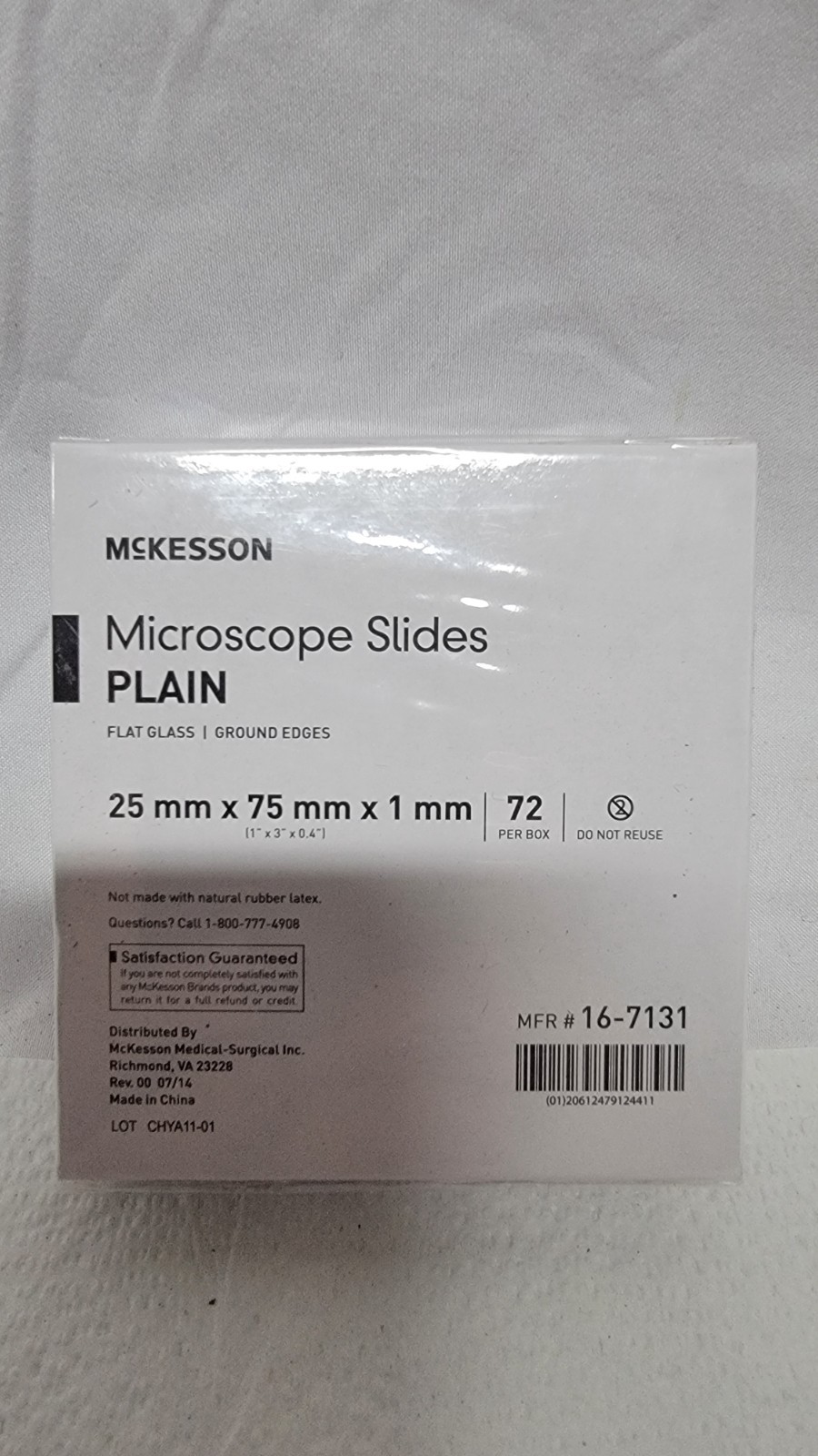 McKesson Microscope Slides 16-7131 Plain Ground Edge 25x75mm 72 piece - Lot of 2
