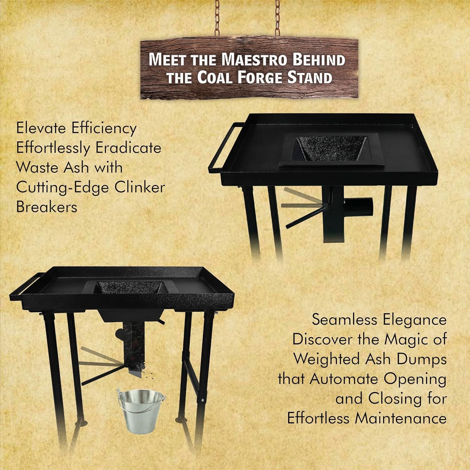 Coal Forge Stand & fire Pot Blacksmith Forge kit- Forge Starter kit Tool kit