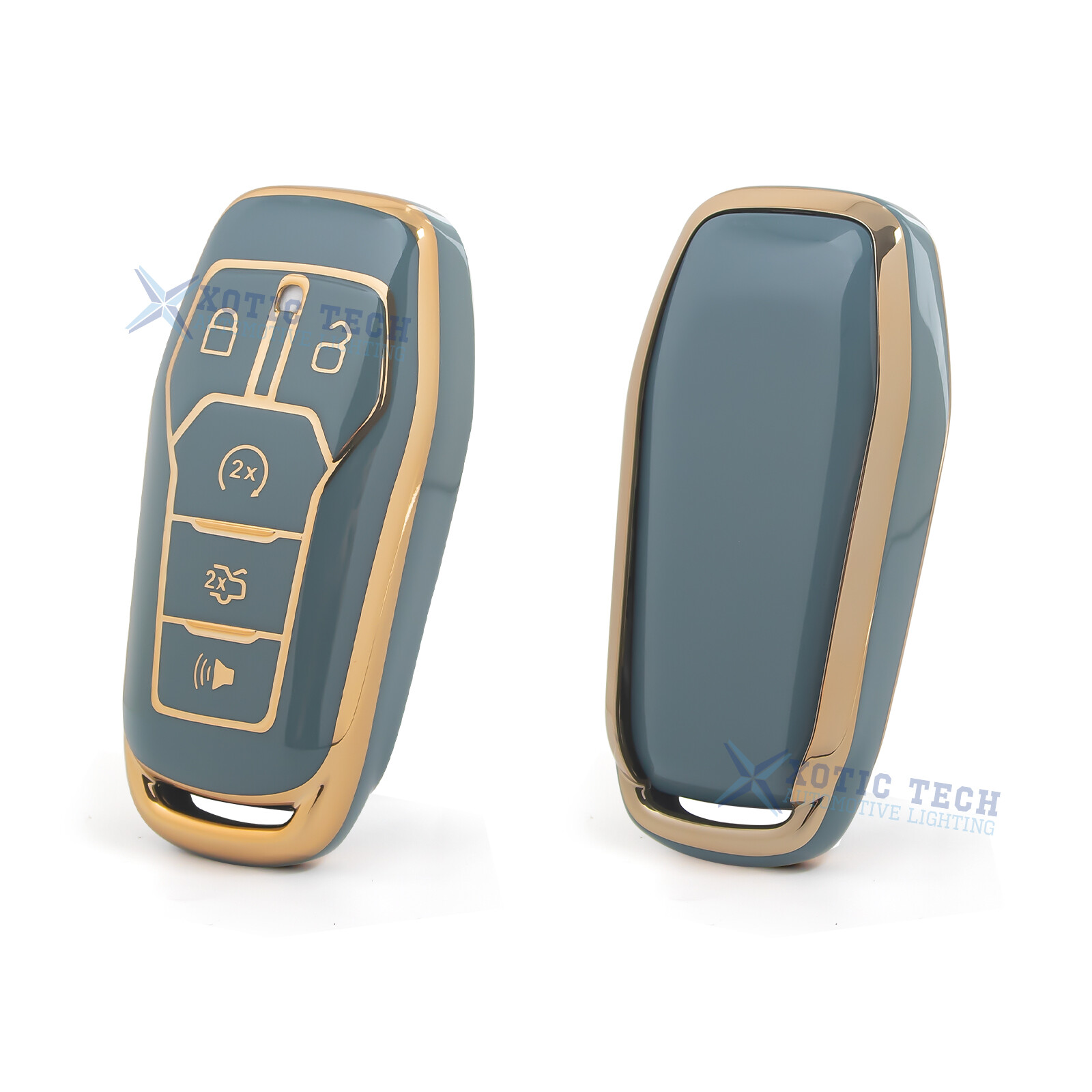 Gray TPU Remote Key Fob Cover for Ford F-150 Explorer Lincoln Fusion MKX MKC 2x