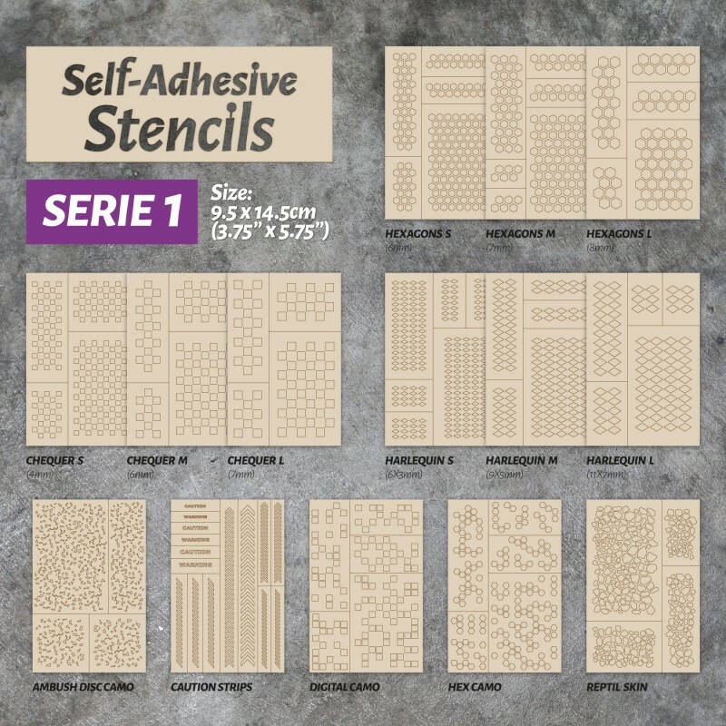 Self-adhesive stencils - Hex Camo - Painting Tools airbrush modelling