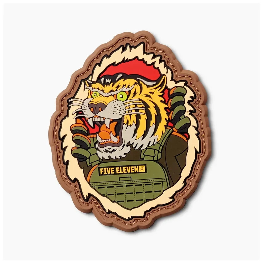 5.11 Tactical Tiger Rage Patch Laser Cut Hook-Back PVC Patch Style # 6890230AOQ