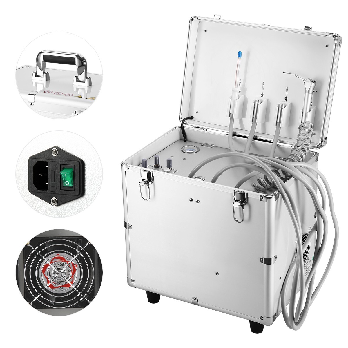 Handheld Dental Delivery Unit Enhanced Air Compressor Syringe Suction System