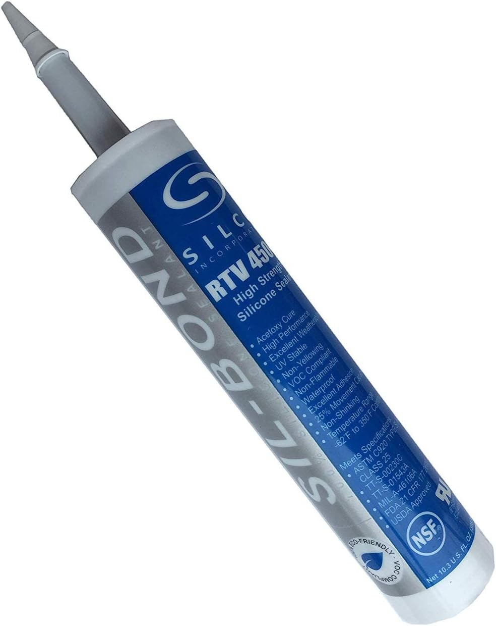 Food Grade NSF FDA RTV Silicone Sealant Adhesive Clear 10.3 ounce tube, clear