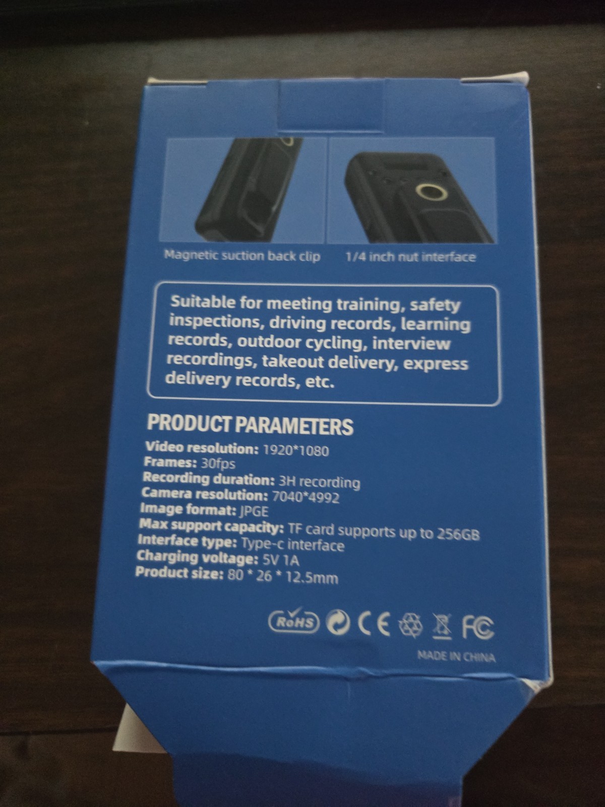 Back Clip Camera Conference recorder HD1080