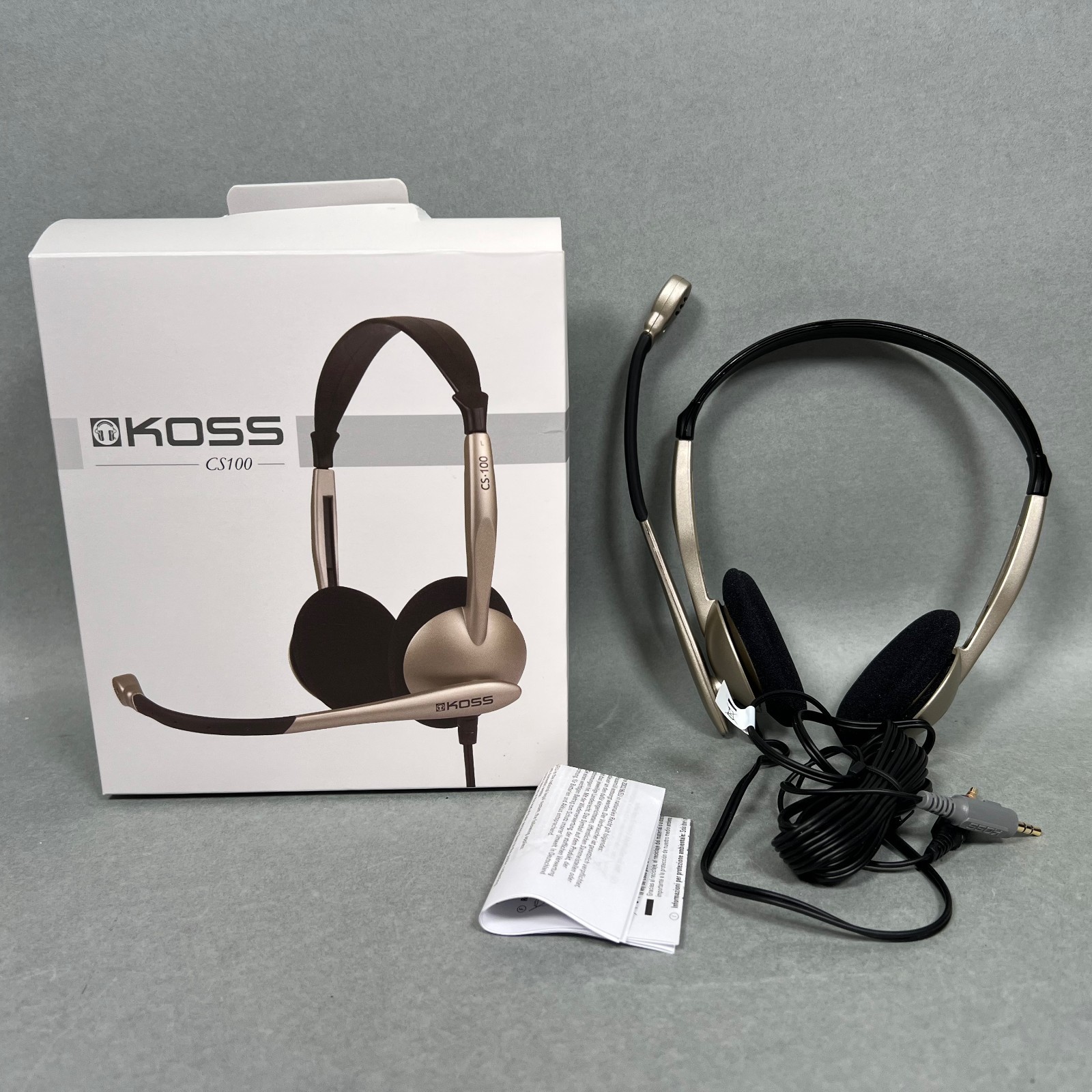 Koss CS100 Noise Cancelling Headphones w/Microphone Gamers, Computers Open Box