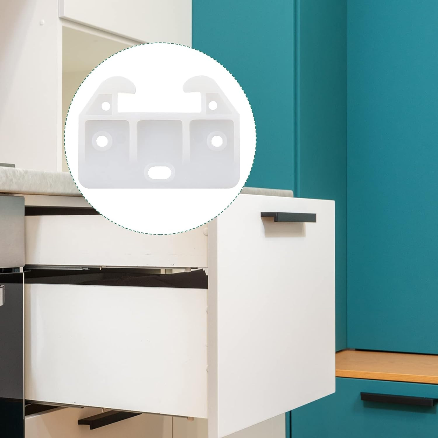 20 Pieces White Plastic Drawer Guides Rear Drawer Replacement Guides Brackets D