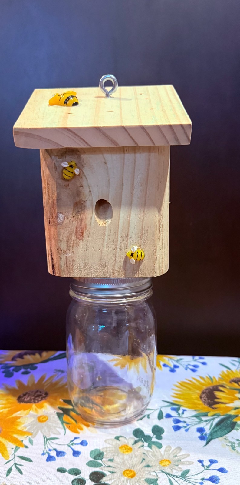 Bobby's Hand Made Carpenter Bee Trap --Glass Jar included