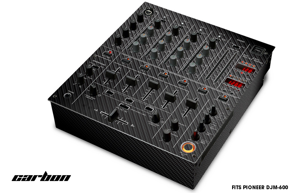 Skin Decal for PIONEER DJM-600 DJ Mixer CD Pro Audio DJM600 Parts CARBON