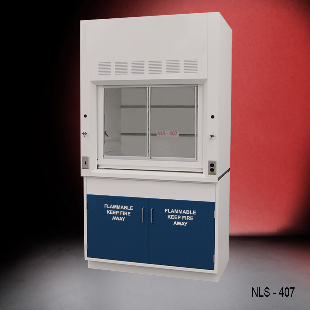 Fisher American 4' Laboratory Fume Hood w/ Flammable Storage Cabinet /  E1-154