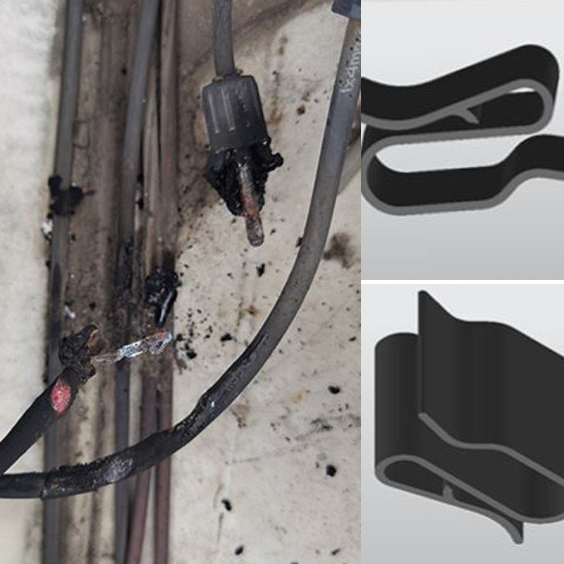 Solar Panel Clip Cable Mount Temperature Resistant 2 Lines Clamps Bracket