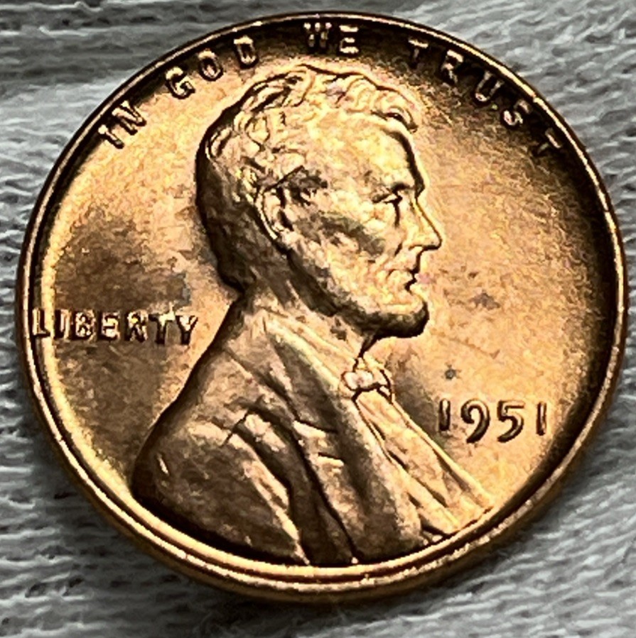 1951 Lincoln Wheat Penny Errors Die Clash Uncirculated
