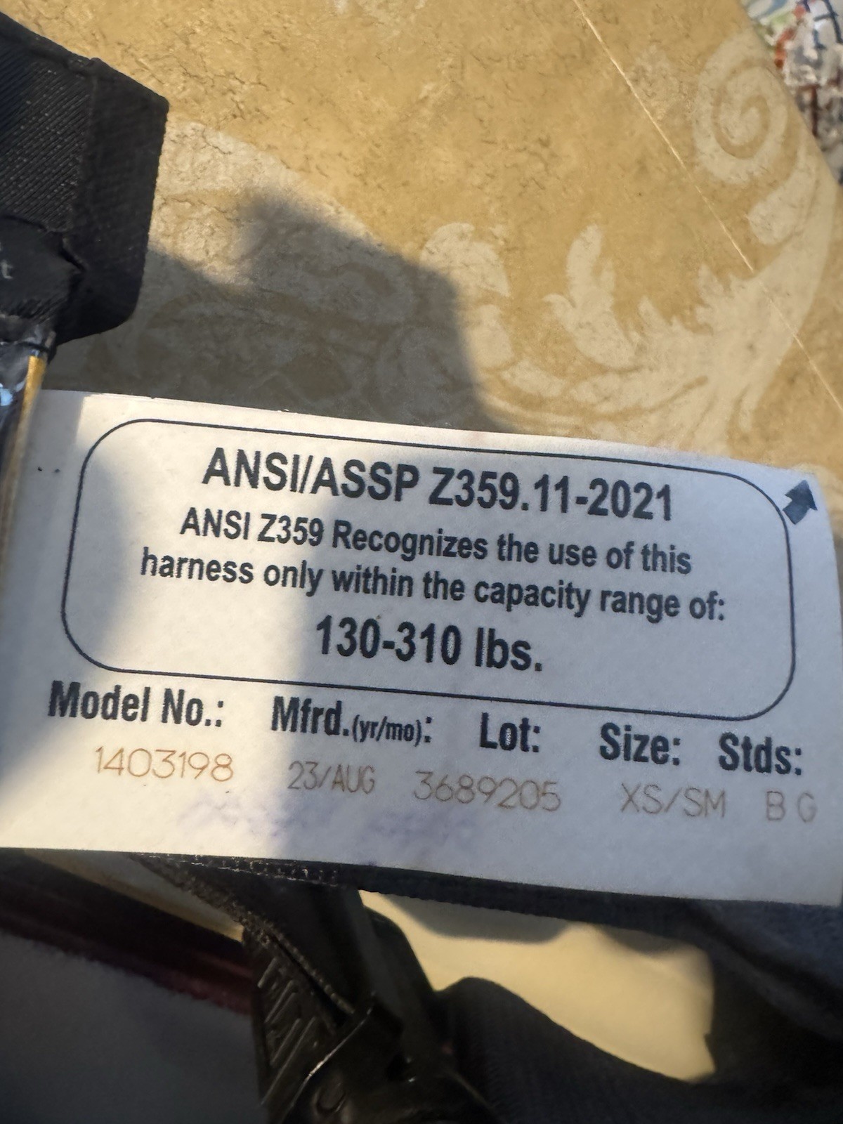 EXOFIT X300 X  1403198 XS/SM ANSI/ASSP Safety harness. Fall Protection.