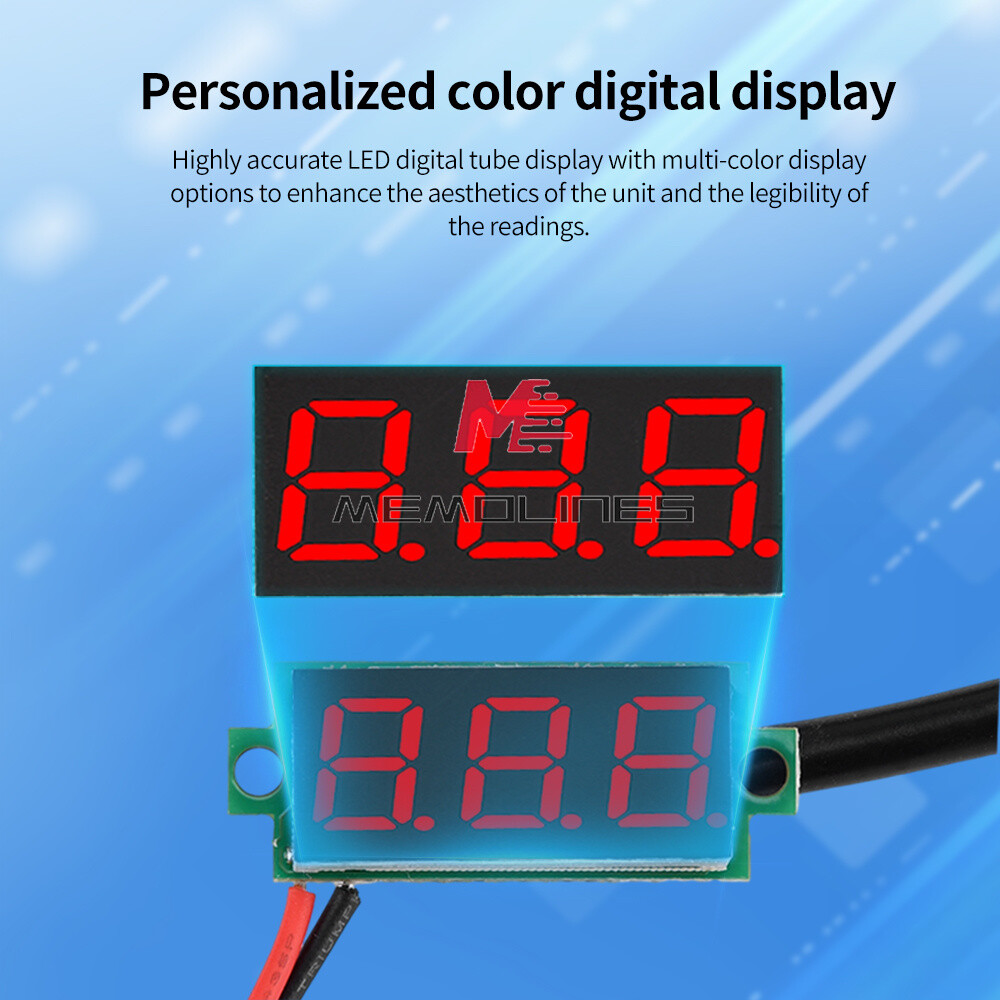 DC4~28V Digital Thermometer DS18B20 Waterproof Metal Probe 0.28"LED Screen meter