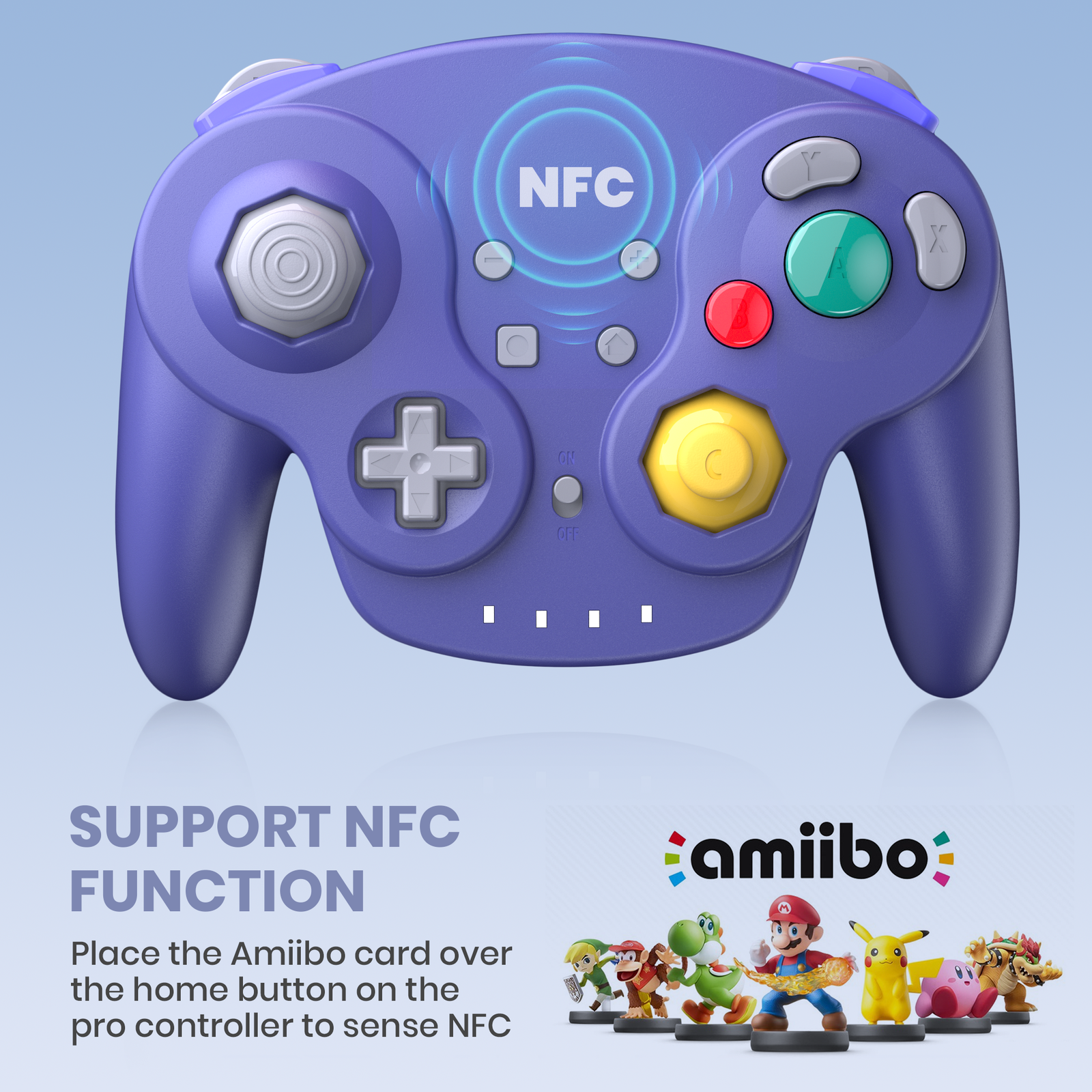 Wireless GameCube NSO Controller for Nintendo Switch Online/PC/Android/iOS/Steam