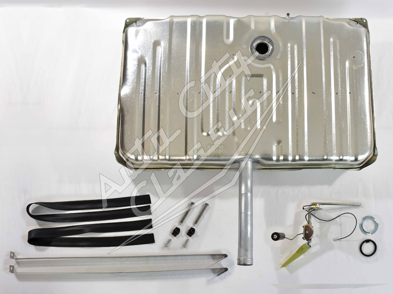 1970 Monte Carlo gas tank kit 3/8" Sending unit, Straps, OE steel finish