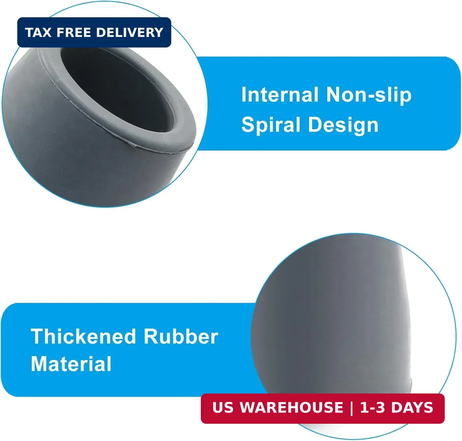 Bonsicoky Rubber Cane Tips 1 Inch