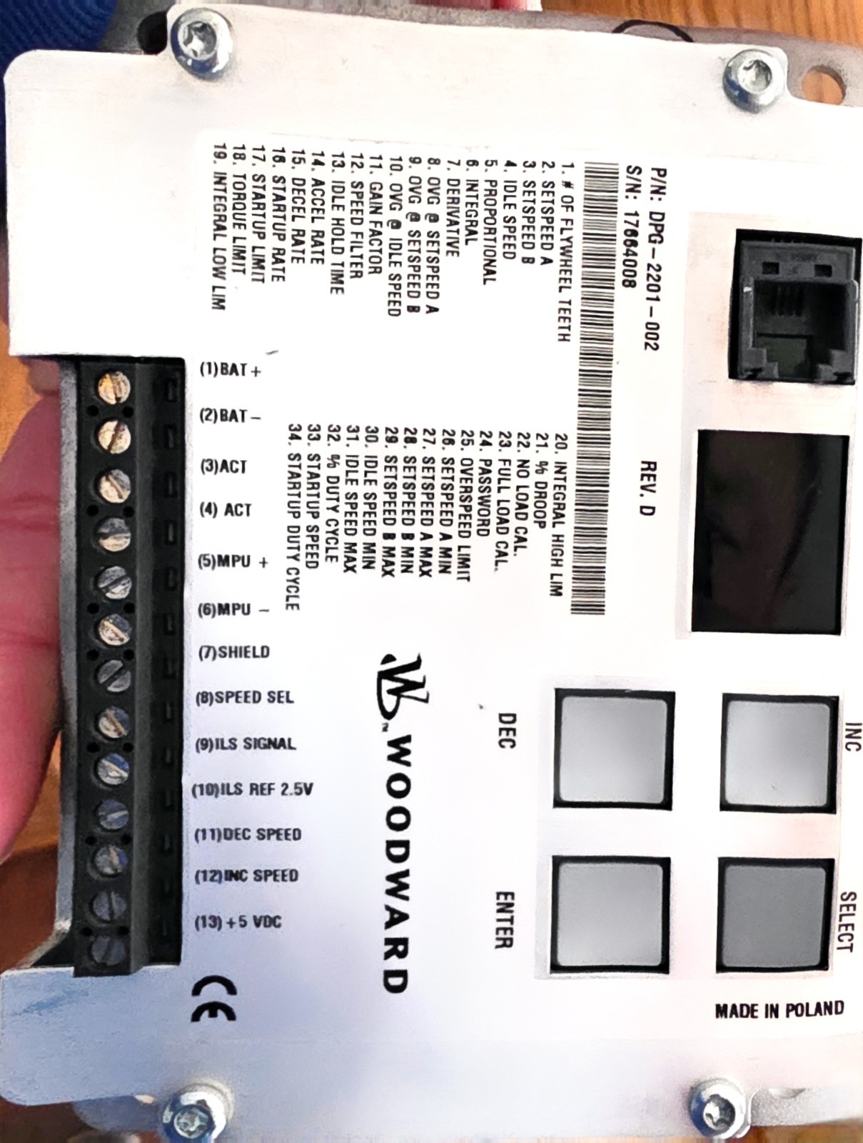 WOODWARD DPG-2201-002 Controller Brand New In Packaging