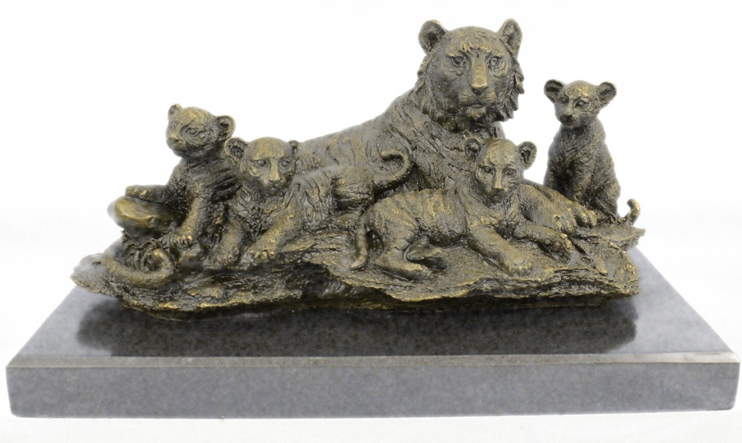 Hot Cast Museum Quality Tiger Family Bronze Masterpiece Sculpture Figurine Deal