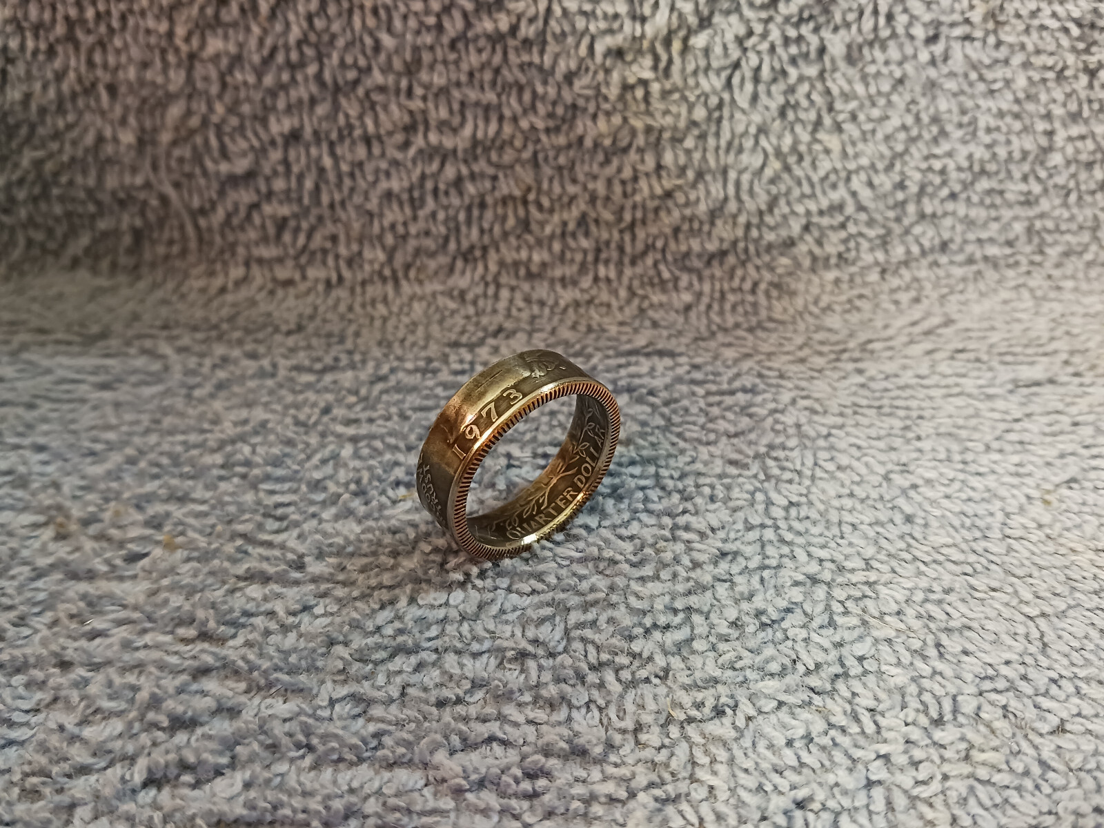 1973  Washington Quarters, Handmade Coin Ring, Size 8