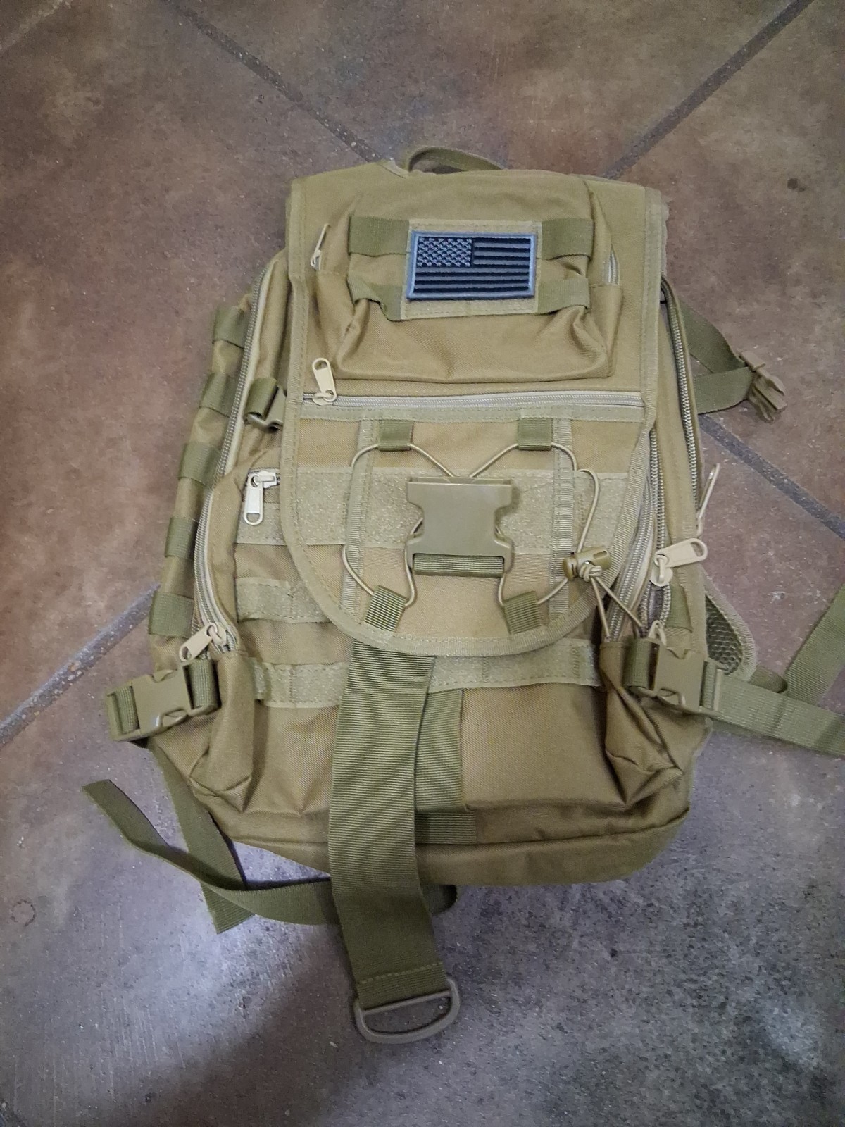 Coyote Brown  MOLLE ASSAULT / TACTICAL BACKPACK  MOLLE WEBBING