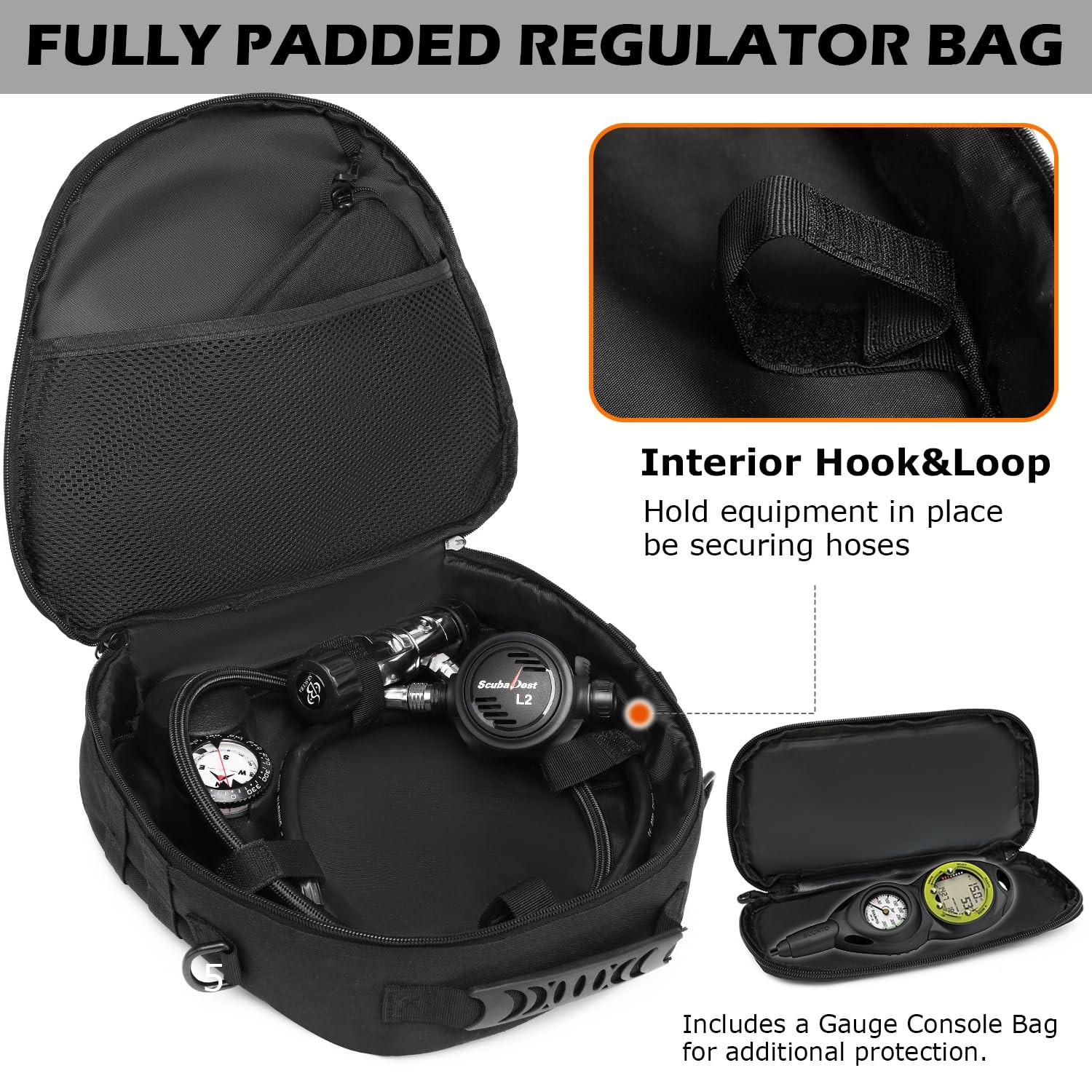 Scuba Regulator Bag Padded Diving Regulator Protective Case Diving Snorkeling...