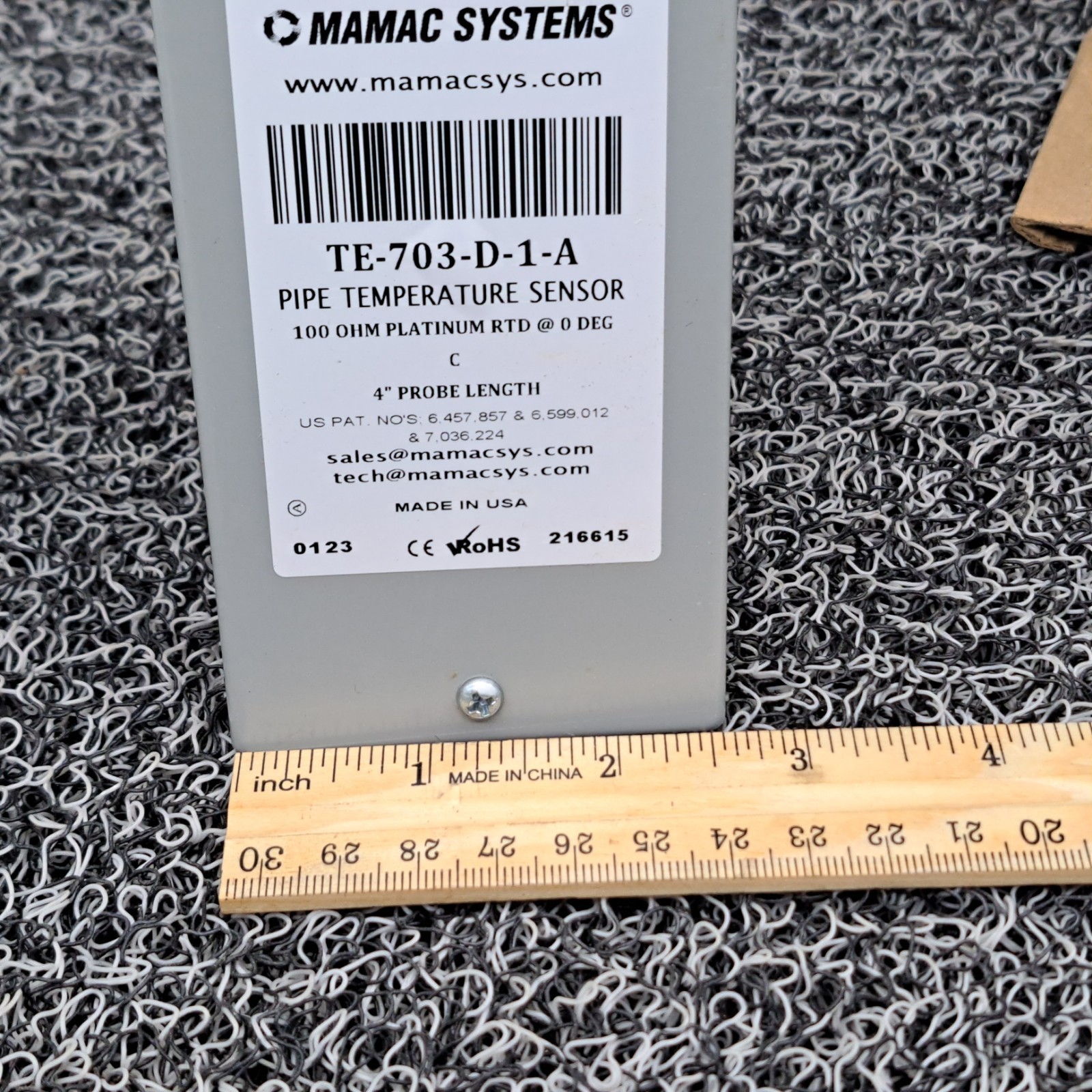 MAMAC TE-703-D-1-A Pipe Temperature Sensor 1 Brass Pipe Insert, 2 Sensors