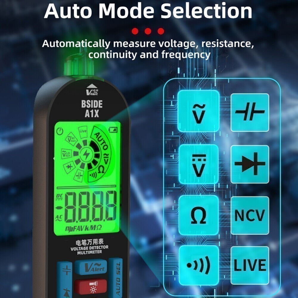 Digital Multimeter Tester Smart Rechargeable Voltmeter AC/DC Voltage Measurement