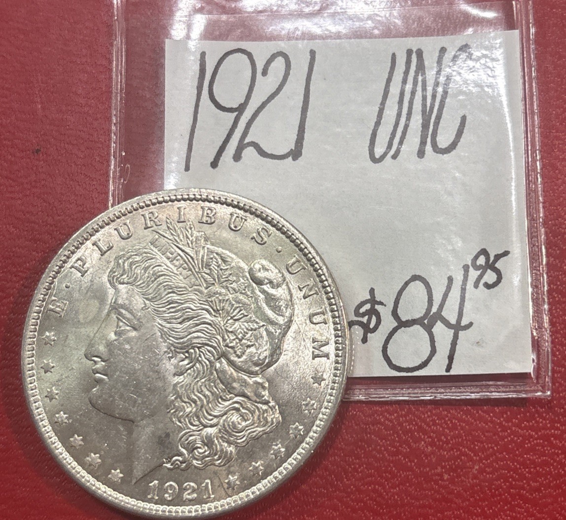 1921 Morgan Silver Dollar Coin (UNC) Uncirculated Condition! ENN Coins