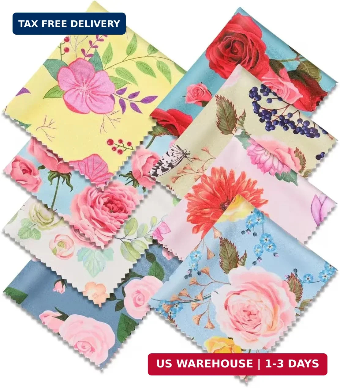 8 Pack Microfiber Cleaning Cloths (7" x 6") Multicolor Flower Glasses Cleaning C