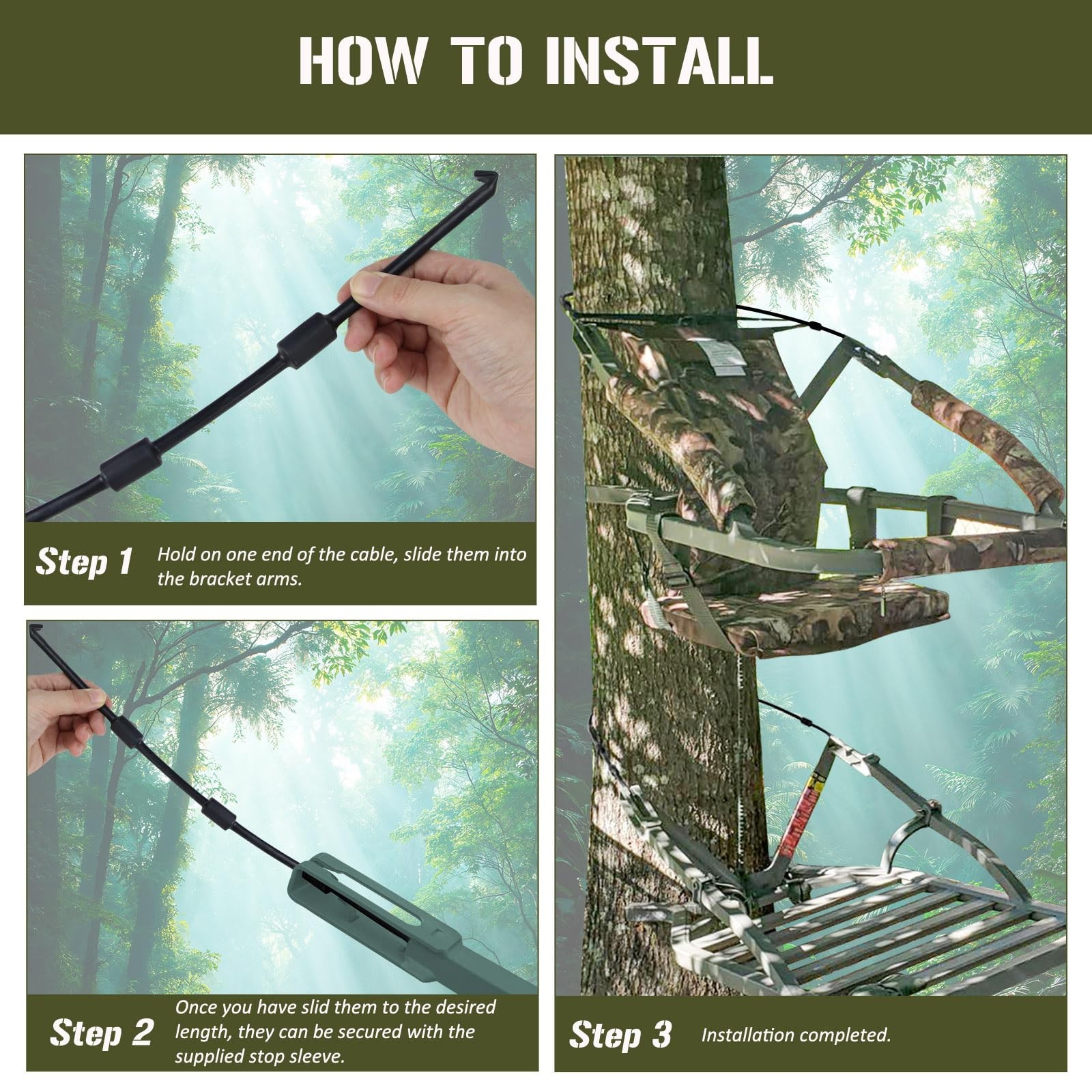 Replacement Tree Stand Cables, 2PCS Replacement Cables for Climbing Treestand...
