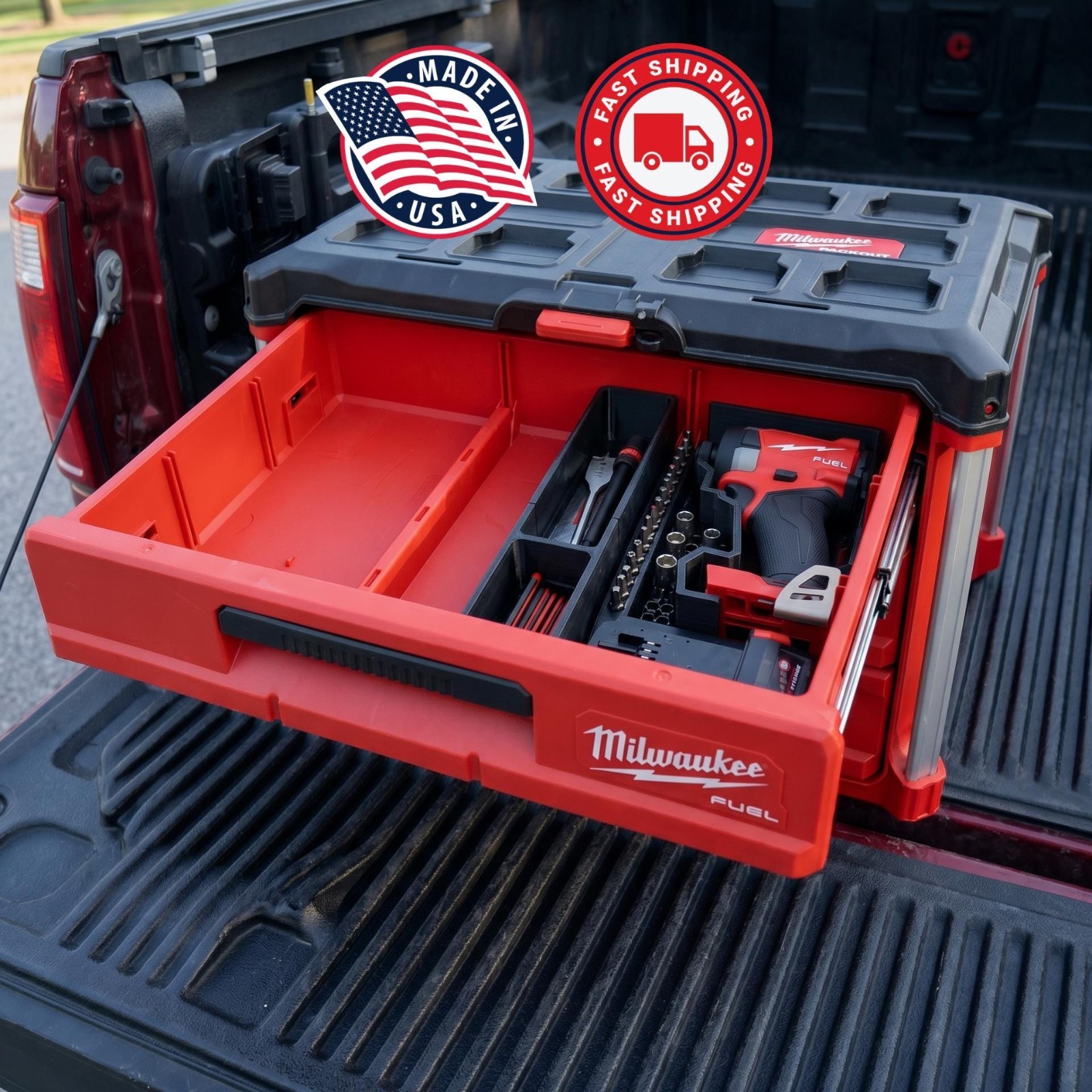 Impact Driver Insert for Milwaukee Packout 2 & 3-Drawers Fits M18 Driver 2953-20