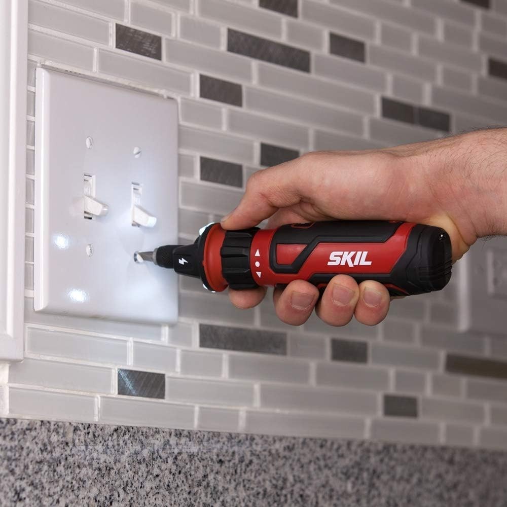 Rechargeable Cordless Screwdriver with Live Wire Detection & USB Charging Cable