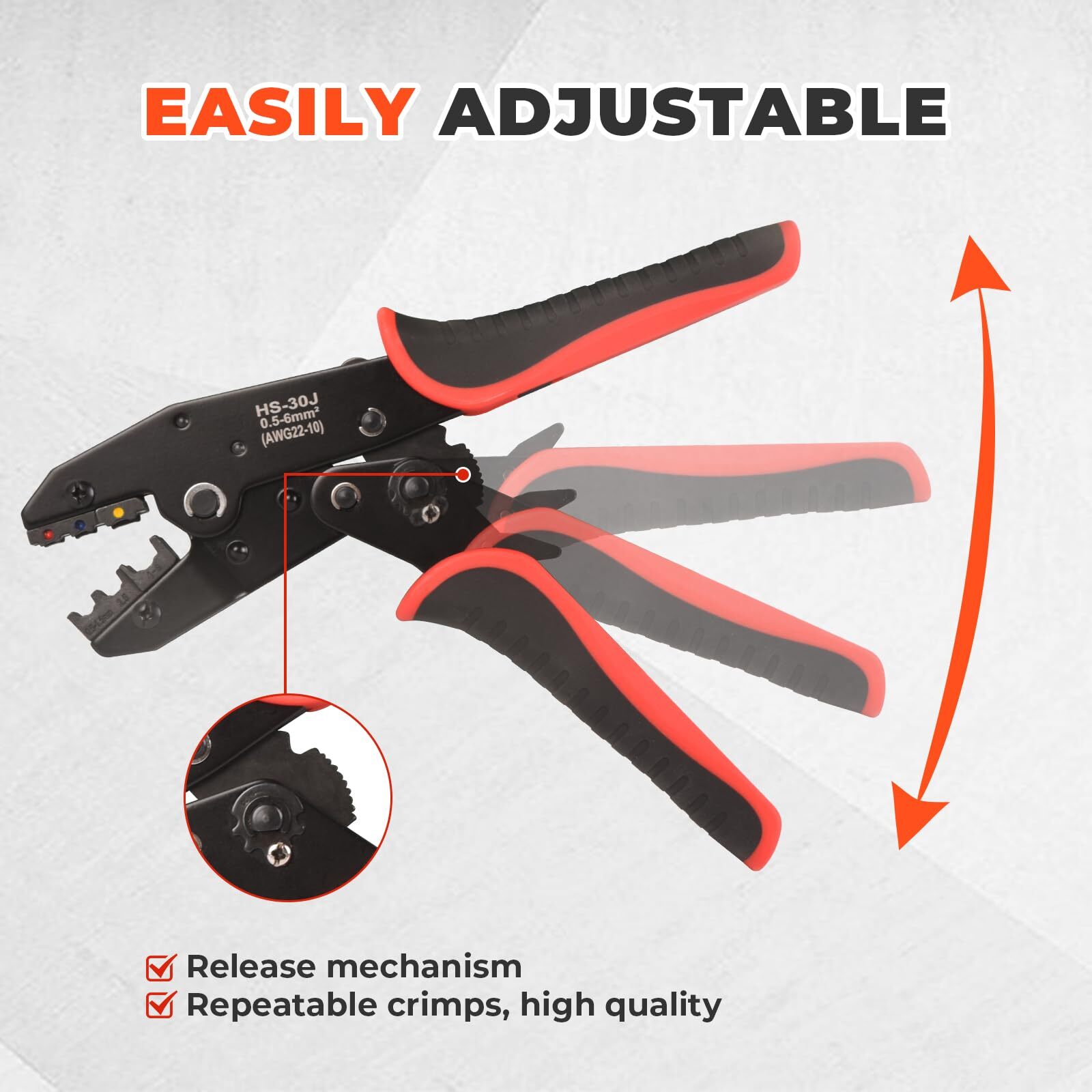 Crimping Tool Insulated Electrical Connectors Ratcheting Wire Crimper