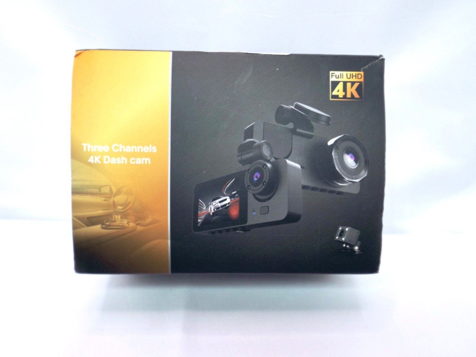 Dash Cam 3-Channel 4K Full UHD Dash Camera for Cars 24-Hour Recording