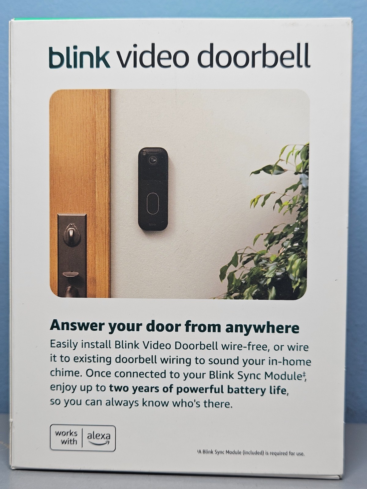 Blink Video Doorbell Battery Powered Sync Module Core Included - New & Sealed