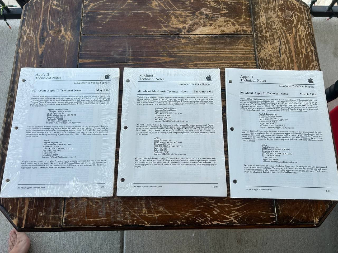 Apple II & Macintosh Technical Notes Developer Support Docs Lot 1990–1991
