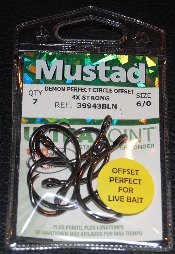 Mustad 39943BLN-60 Ultra Point - Size 6/0 - 4X Strong Demon Circle Hook