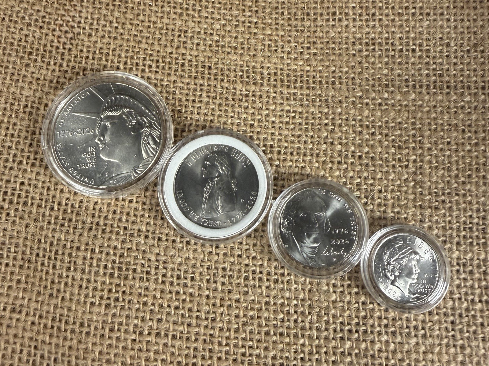2026-P Duel Date 4-Coin Set w/Dime, Nickel, Dec. of Ind. Quarter, & Half Dollar