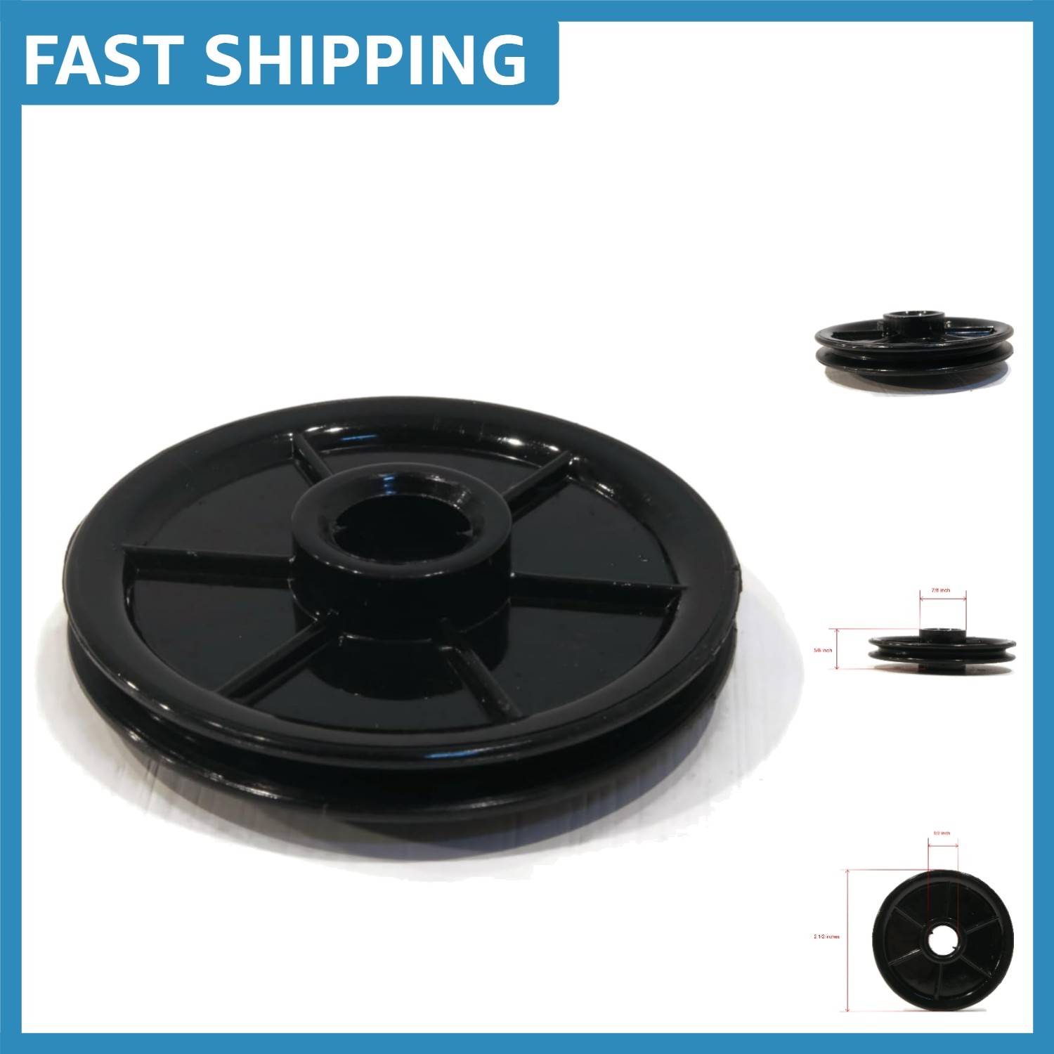 Reliably Engineered Garage Door Idler Pulley 144C56, Black Steel Finish