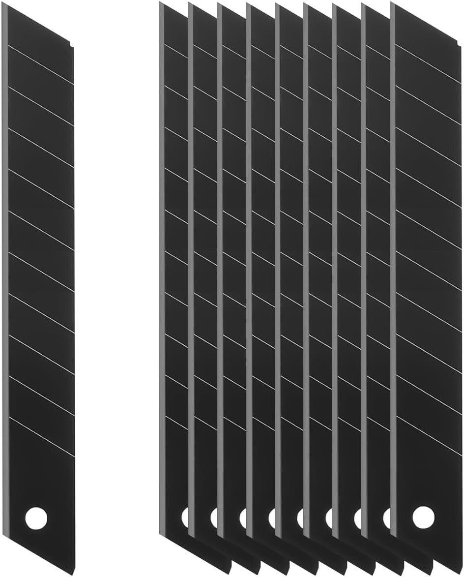 10 Snap Off 18mm Utility Cutter Blade Black Ultra Sharp Japan Steel 110 Segments