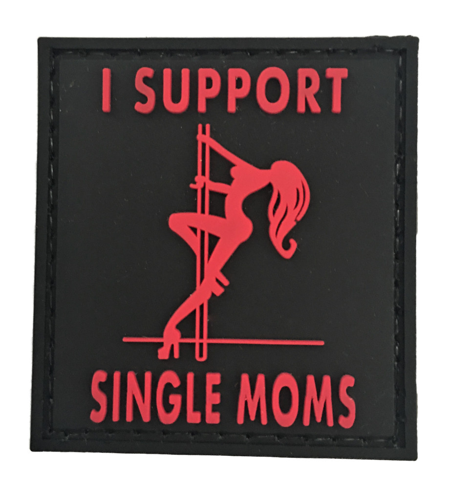 Support Single Moms Red PVC Patch (SEAL SOI MARSOC PJ F-35 Topgun Boba) 1071