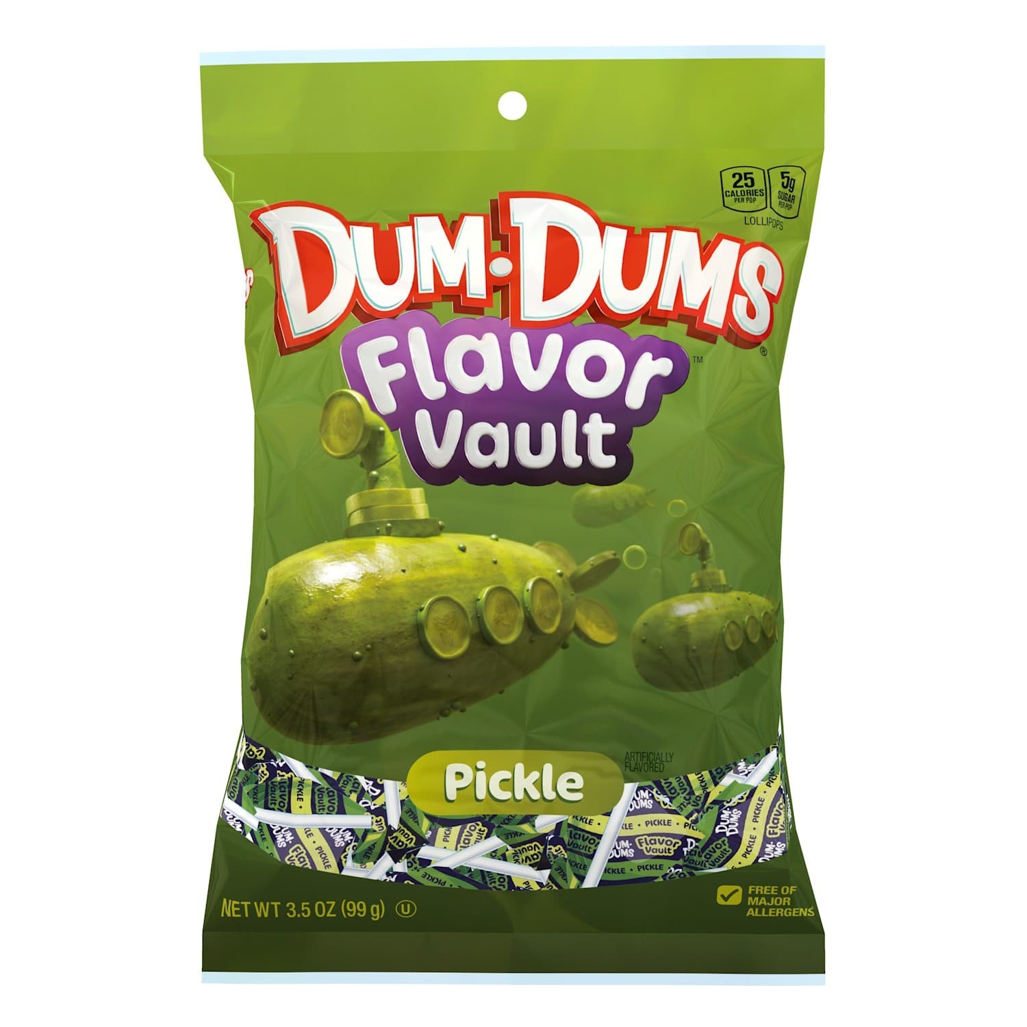 Dum-Dums Flavor Vault - Pickle Flavored Lollipops 3.5oz Bag - LIMITED EDITION