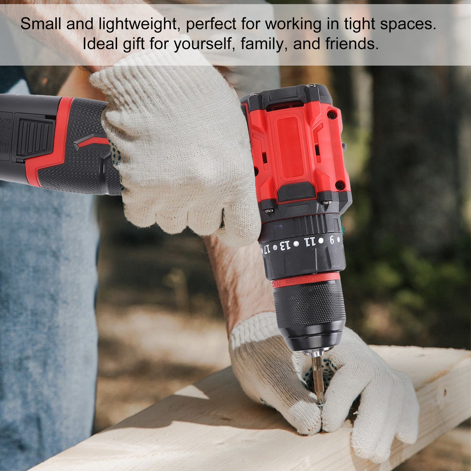 Cordless Drill Combo Kit Power Tool LED Light Drill Impact Driver +3 Batteries