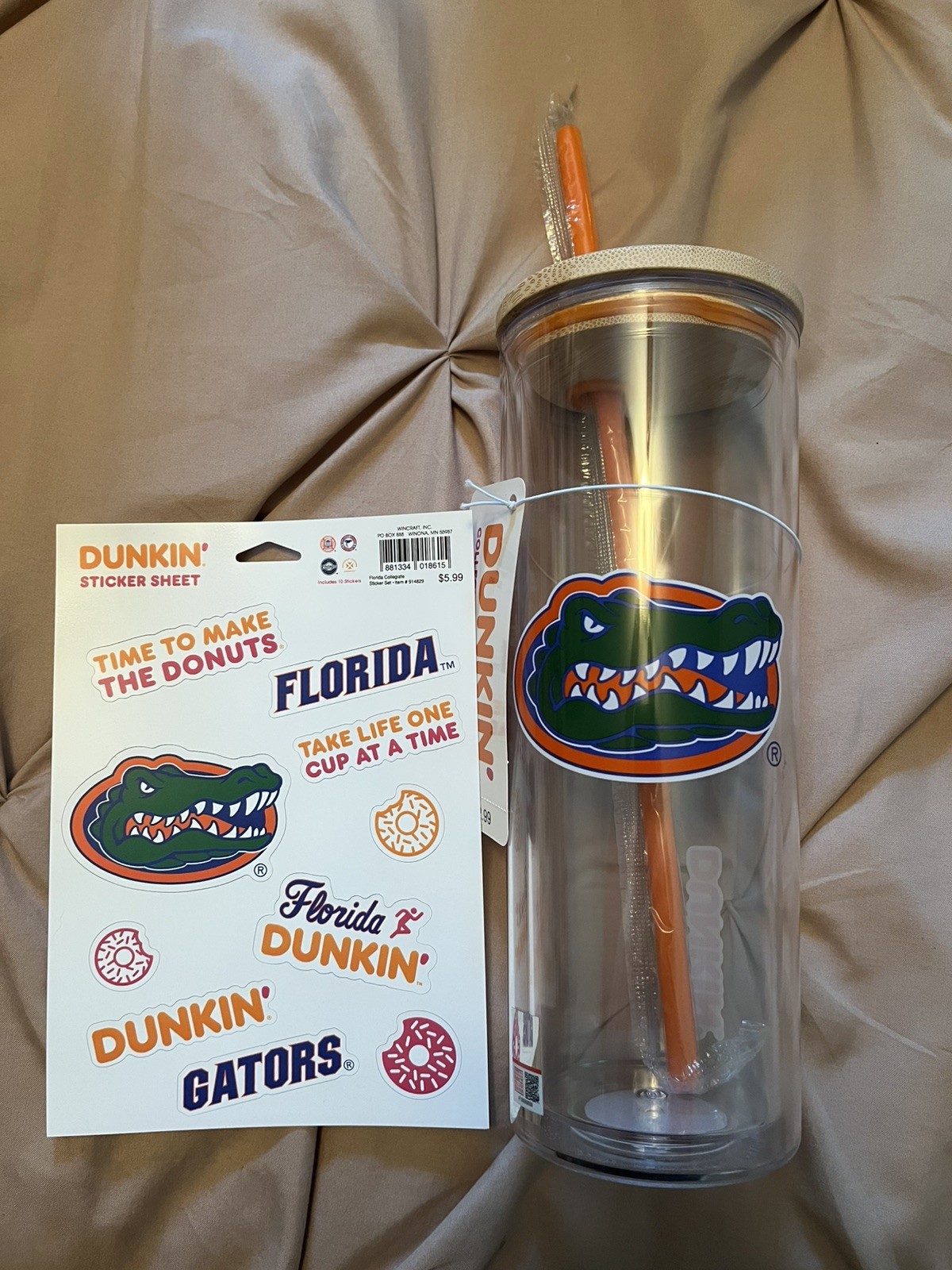 Florida Gators Dunkin Donuts Gators Tumbler with Stickers!