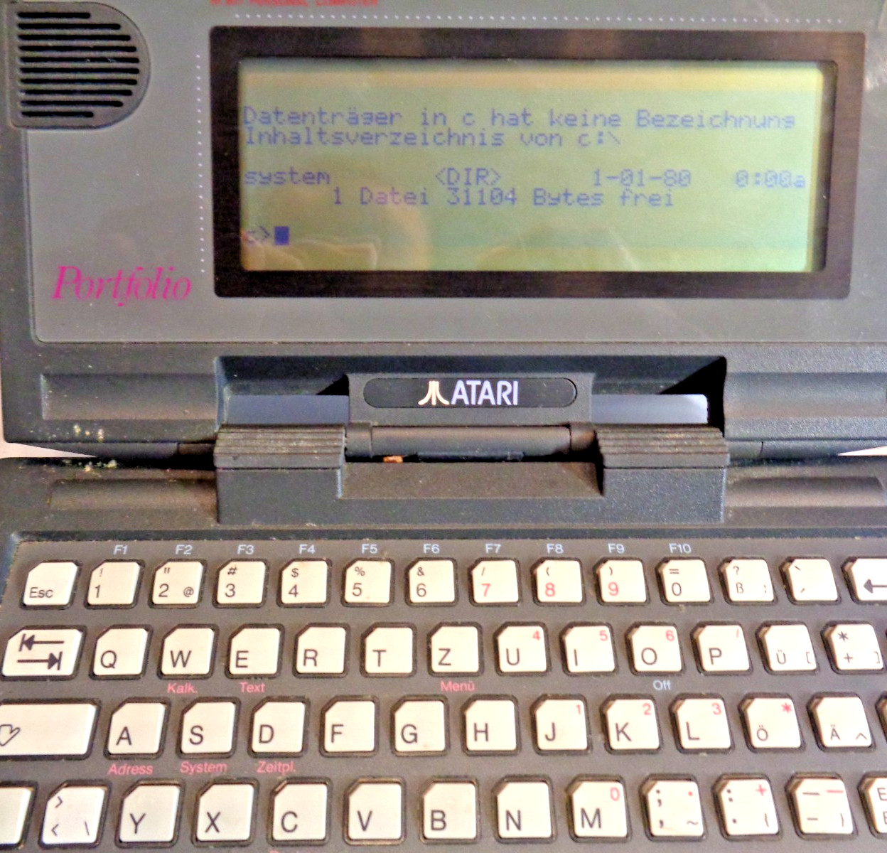 ATARI PORTFOLIO HPC-004 POCKET COMPUTER ✅ TESTED #QWERTY KEYBOARD