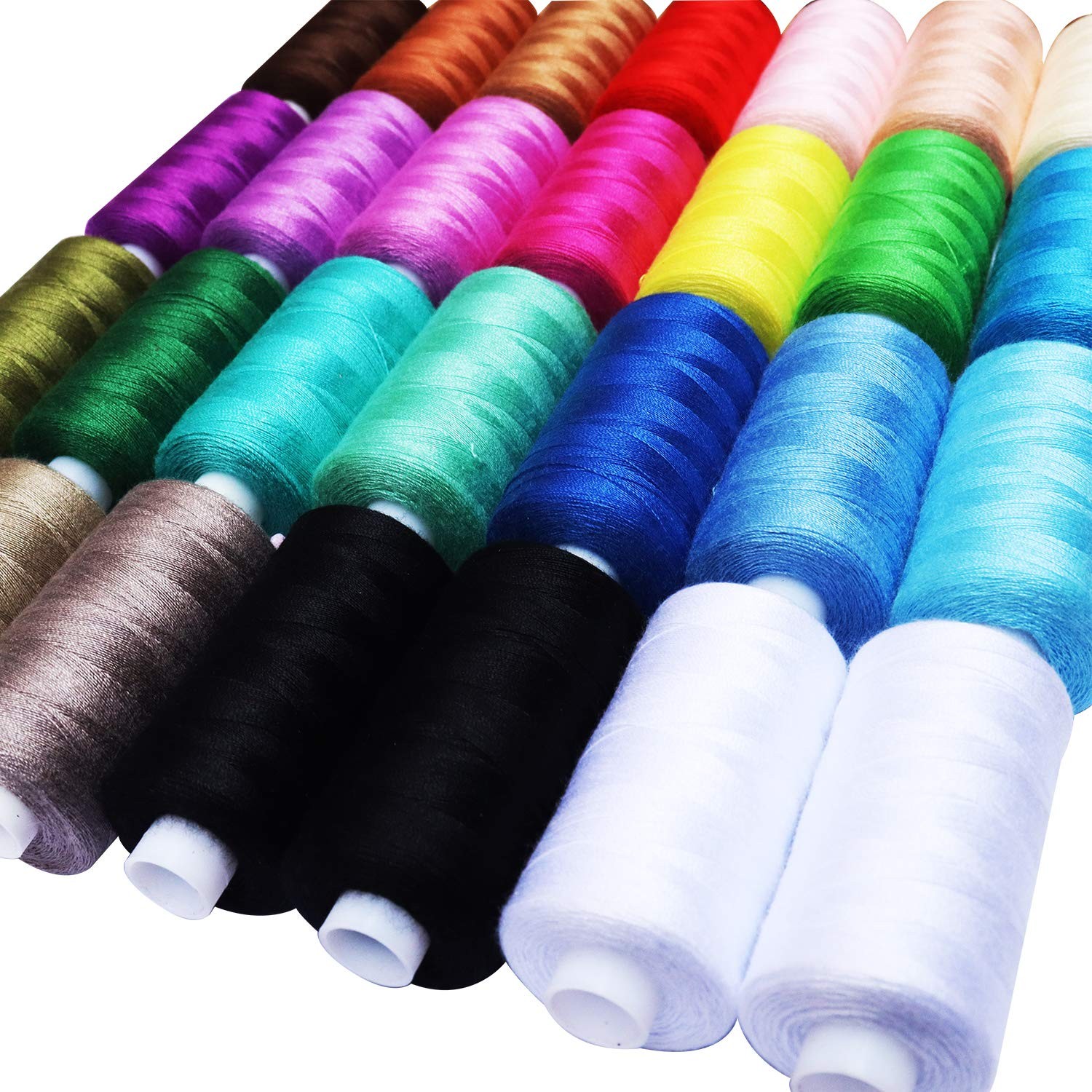 28 PCS Sewing Thread Polyester Spools Hand Machine Total 14000 Yards Craft