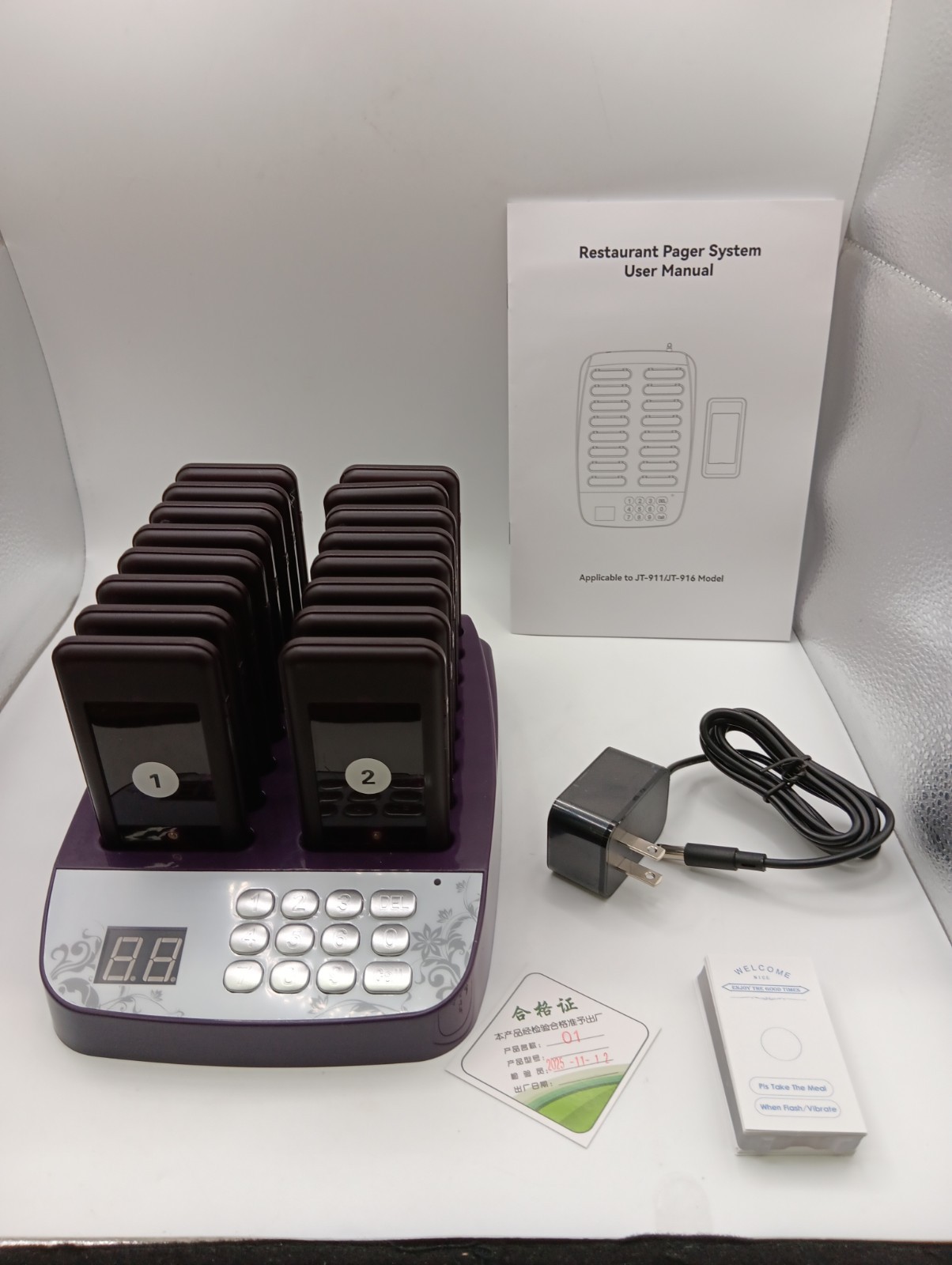 Pagers for Restaurants, Restaurant Pager System 16 Buzzers984ft Range, New