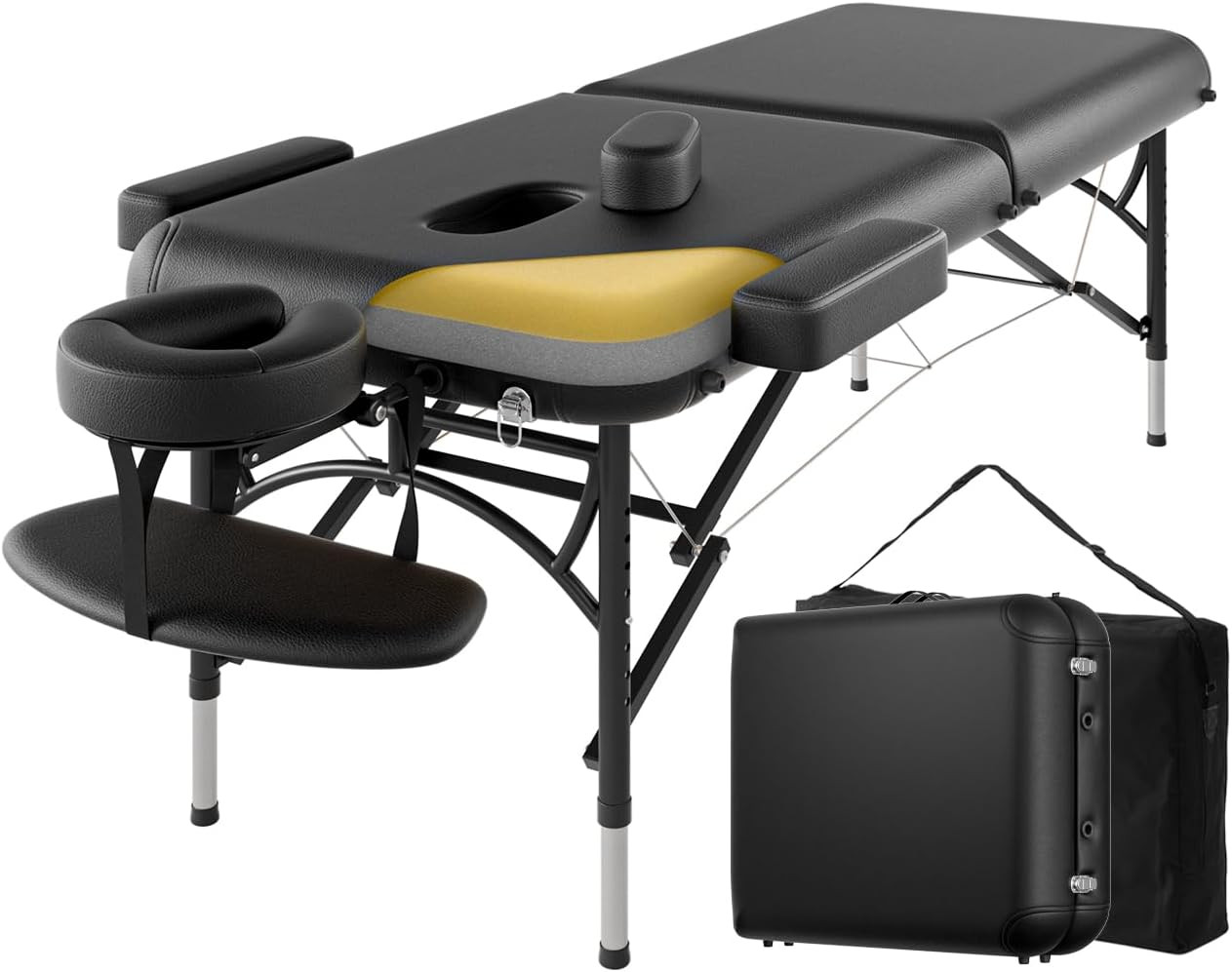 Portable Professional Massage Table with Memory Foam & Carry Bag - 1100LBS Capac
