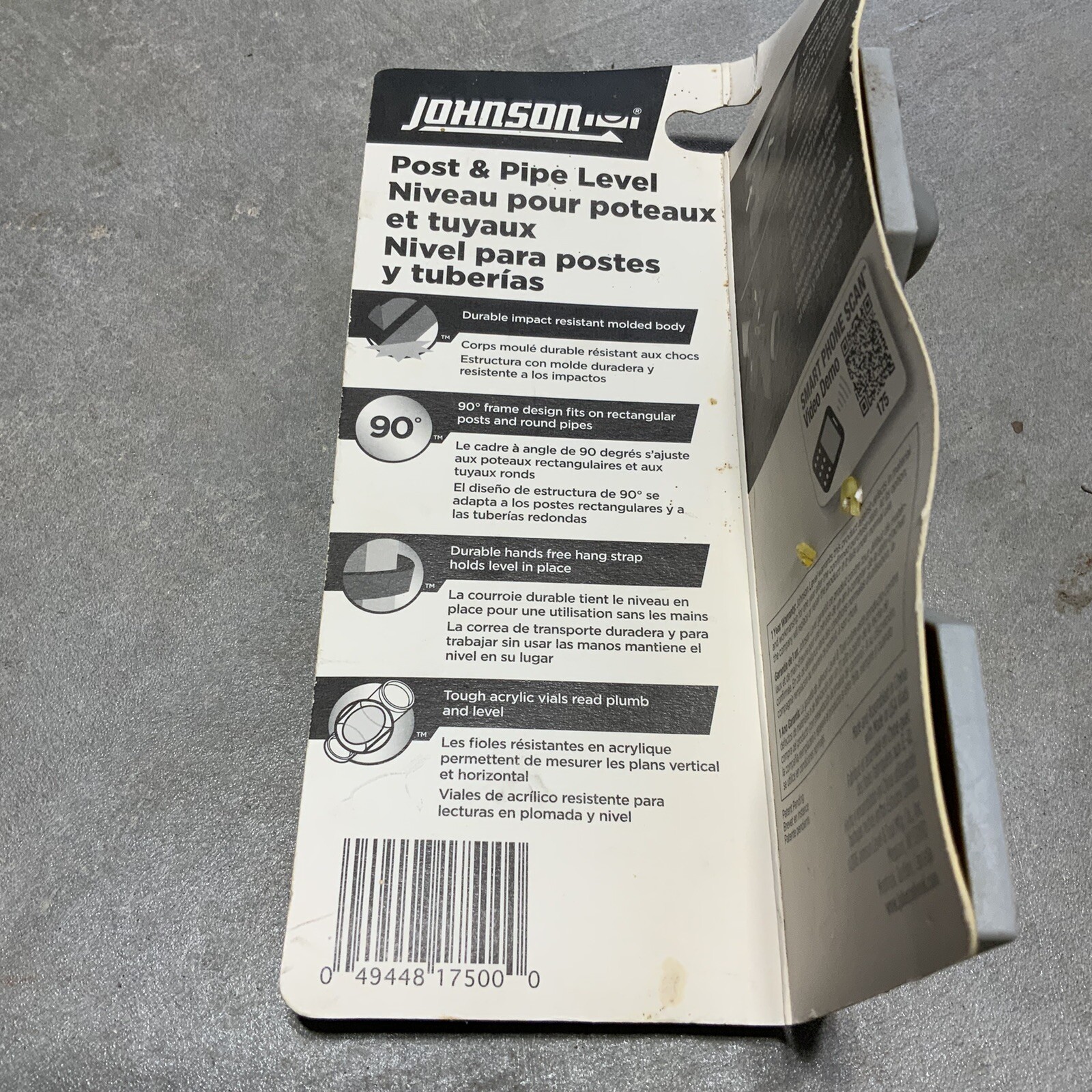 Johnson Post and Pipe Level with Acrylic Vials And Two Small RV Levels