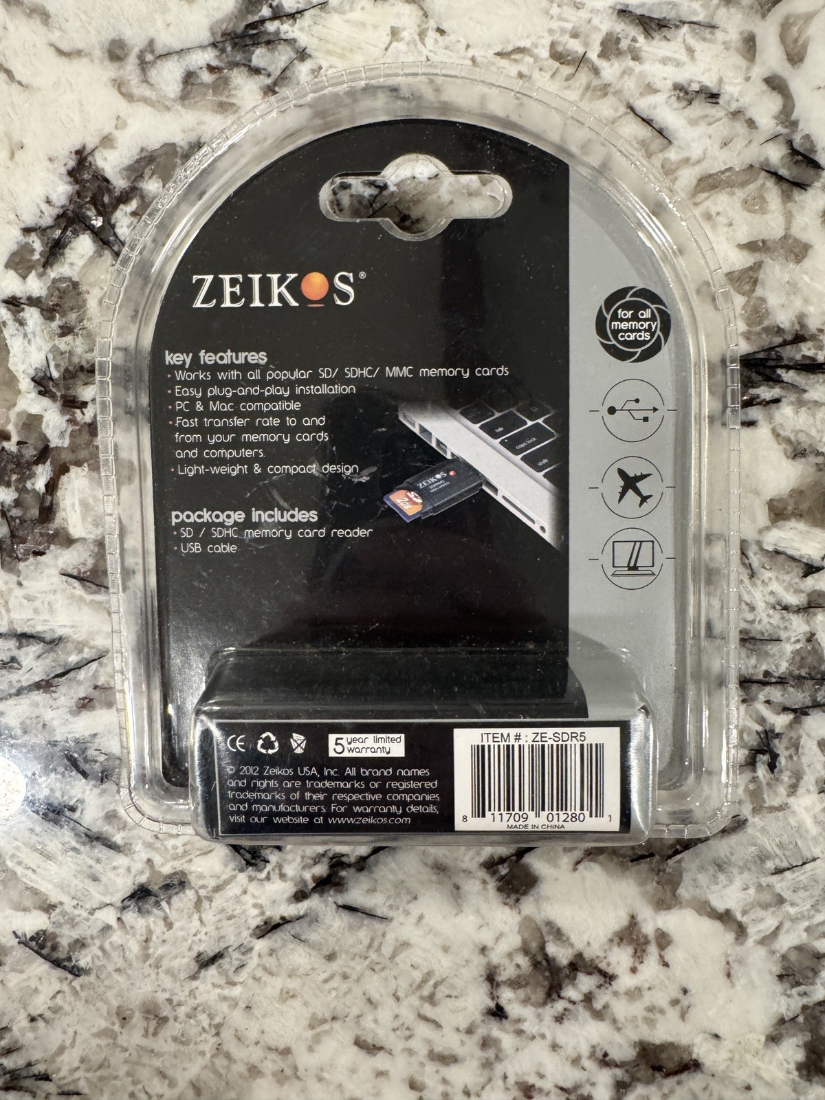 Zeikos SD SDHC MMC USB Card Reader Writer High Speed Plug Play New